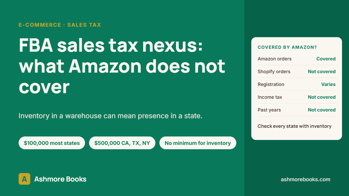 Amazon FBA sales tax nexus and marketplace facilitator rules, guide by Ashmore Books