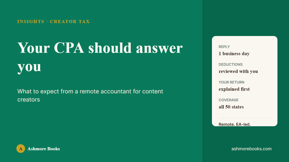 Remote accountant for content creators